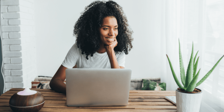 woman searching for her abortion options